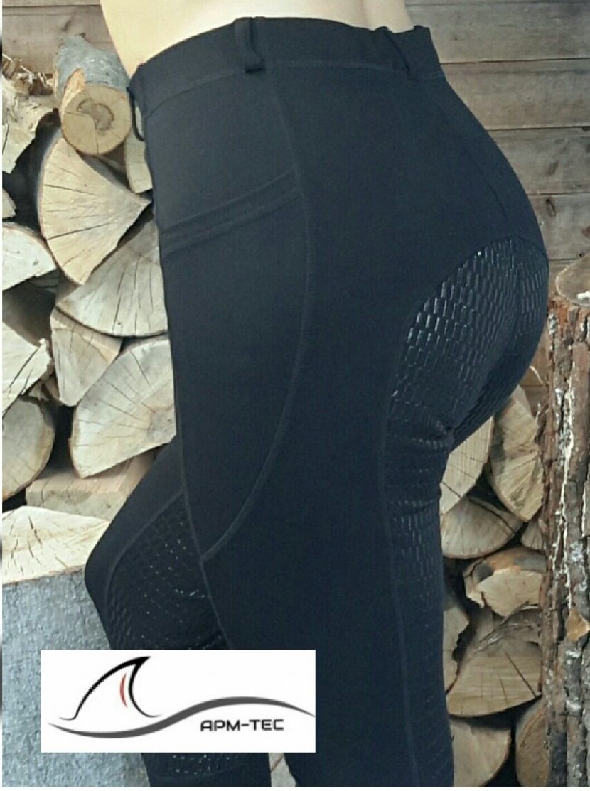 APM-TEC Reitleggings Reithose Silikon Vollbesatz XL/40 schwarz neues Modell